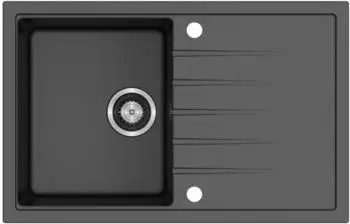 Sotech Atlanta Einbausp&uuml;le Einzelbecken mit Abtropffl&auml;che dunkelgraumetallic (D-100S)