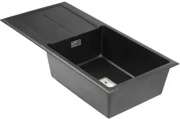 Stabilo Sanit&auml;r Barbados Einbausp&uuml;le Granitoptik schwarz 940x450x215mm rechts (4054827146638)