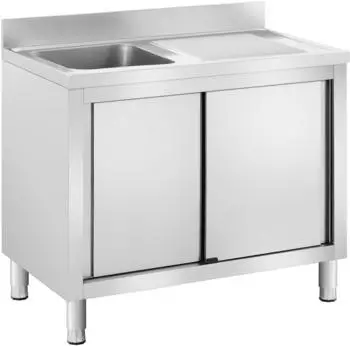 Royal Catering Sp&uuml;lenschrank mit Unterschrank, Edelstahl, 1 Becken 400x400x240mm (RC-IKS11)