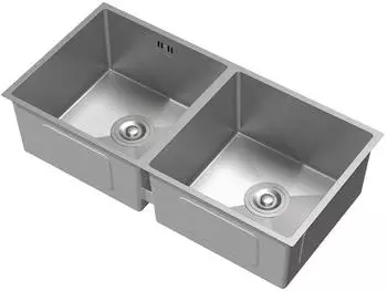 ML-Design Doppelspülbecken Edelstahl 81,5x40cm mit Siphon (490013835)