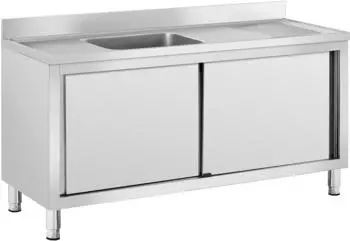 Royal Catering Sp&uuml;lenschrank 1 Becken Edelstahl 500x400x240mm (RC-IKS02)