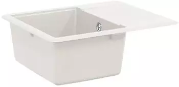 vidaXL Granitsp&uuml;le rechteckig 560x460mm wei&szlig;, 80% Quarz 20% Harz (42028415)