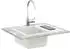vidaXL Granitspüle rechteckig 560x460mm weiß, 80% Quarz 20% Harz (42028415)