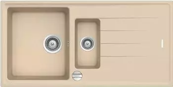 Victory S1000 Granitspüle 1,5 Becken mit Abtropffläche, creme beige, 100x50cm (S1000)