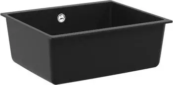 vidaXL Granitspüle rechteckig 530x460mm, 80% Quarz, schwarz