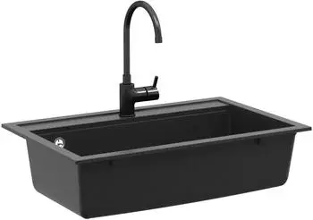 vidaXL Waschbecken Granit, schwarz, 795x505mm (42028388)