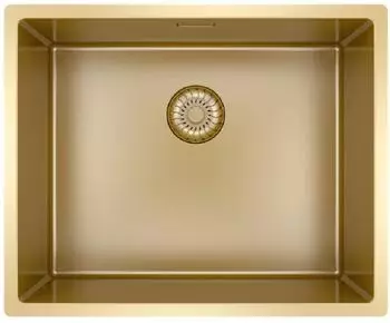 Caressi CAPP50R10G K&uuml;chensp&uuml;le Golden Line, quadratisch, Ein-/Unterbau (CAPP50R10G)