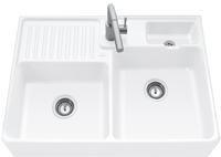 Villeroy & Boch Sp&uuml;lstein Doppelbecken, Ablaufgarnitur mit Excenterbet&auml;tigung,