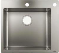 Hansgrohe S712-F450 Einbausp&uuml;le 43305800 edelstahl, 1 Hauptbecken, Hahnloch/Loch