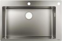 Hansgrohe S712-F660 Einbausp&uuml;le 43308800 edelstahl, 1 Hauptbecken, Hahnloch/Loch
