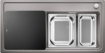Blanco Zenar XL 6 S DampfgarPlus rechts alumetallic + Excenterbetätigung + InFino + Glasschneidbrett