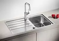 Lemis 45 - Sp&uuml;le, 86x50 Cm, Mit Ablaufsystembedienung, Geb&uuml;rsteter Edelstahl 523031