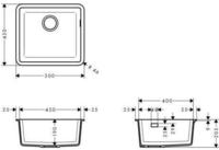 hansgrohe S510-U450 Unterbausp&uuml;le 450, K&uuml;chensp&uuml;len, 43431380, betongrau