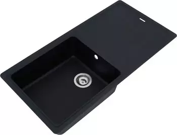 Respekta Columbia 100x50cm 1 Becken schwarz – Hochwertiges Material: Granit und Cristalite