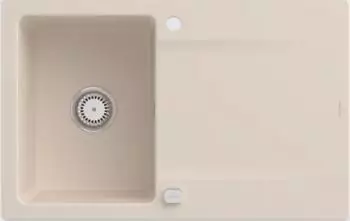 Villeroy & Boch Siluet Einbauspüle 333402FU mit Ablaufgarnitur und Exzenterbetätigung, Ivory