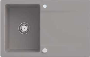 Villeroy & Boch Siluet Einbauspüle 333402KD mit Ablaufgarnitur und Exzenterbetätigung, Fossil