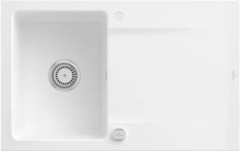 Villeroy & Boch Siluet Einbauspüle 333402R1 mit Ablaufgarnitur und Exzenterbetätigung, weiß