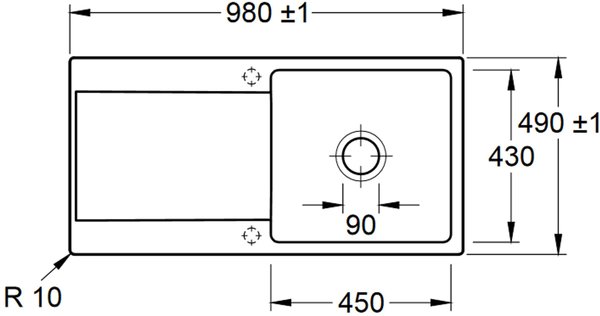  Villeroy & Boch Siluet 60 flat Graphite Handbetätigung (33361Fi4)