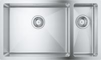 GROHE K700 Edelstahlsp&uuml;le 76 x 45 cm mit 1,5 Becken, f&uuml;r Einbau links,