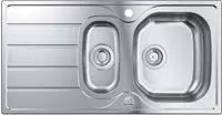 GROHE K200 Edelstahl-Einbausp&uuml;le 96,5 x 50 cm mit 1,5 Becken und Abtropffl&auml;che,