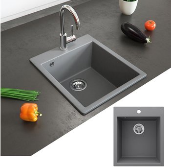 Bergström Granit Spüle 42,5 x 50 cm grau – Robust und stilvoll: Die Bergström Granit Spüle 42,5 x 50 cm grau