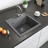 Bergström Granit Spüle Küchenspüle Einbauspüle Spülbecken 490x500mm Grau