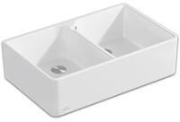 Villeroy & Boch Spülstein Doppelbecken 80 X weiß alpin + Excenterbetätigung
