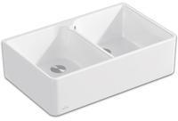 Villeroy & Boch Sp&uuml;lstein Doppelbecken 80 X stone white + Excenterbet&auml;tigung