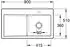 Villeroy & Boch Subway Style 50 Becken rechts almond Handbetätigung (335101AM)