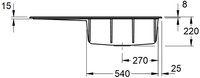 Villeroy & Boch Subway Style 50 Flat Becken rechts graphite Handbetätigung (33511Fi4)