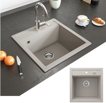 Bergström Granit Spüle Küchenspüle Einbauspüle Spülbecken 490x500mm Beige – Robust und langlebig: Die Bergström Granit Spüle Küchenspüle Einbauspüle Spülbecken 490x500mm Beige