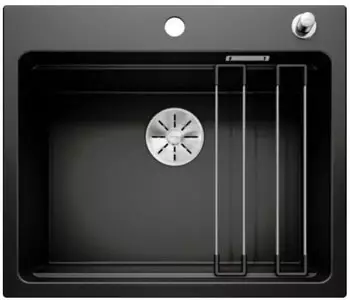 Blanco Etagon 6 Etagenbecken mit Exzenterbedienung und Etagon-Schienen schwarz (525889)