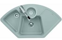 Villeroy & Boch Villeroy und Boch Eckspüle 670801SM Ablaufgarnitur, Handbetätigung, Resteschale, Steam
