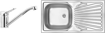 DEANTE Edelstahlspüle Doppio, rechteckig, 43/78 cm, Komplett-Set