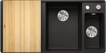 Blanco Axia III 6 S-F mit Exzenterbetätigung Becken rechts schwarz (525855)