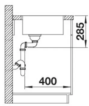 Blanco SOLIS 400-IF Edelstahl Bürstfinish – Praktisches Design mit einem Becken