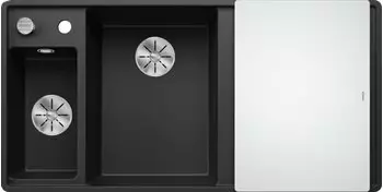 Blanco Axia III 6 S-F mit Exzenterbetätigung Becken links schwarz (525852)