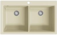vidaXL Granitsp&uuml;le Doppelbecken Beige