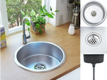 vidaXL Kitchen Sink with Strainer and Trap Stainless Steel (145070)