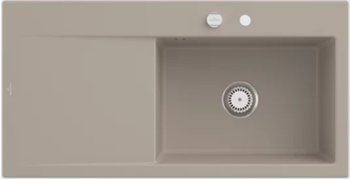 Villeroy & Boch Villeroy und Boch Subway Spüle 336102AM Becken rechts, Ablaufgarnitur mit Excenterbetätigung, Almond