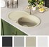 vidaXL Granitspüle Einzelbecken oval beige