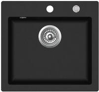 LINDBERGH&reg; K&uuml;chen Granit-Sp&uuml;le Schwarz "COL44" mit Siphon, Verbundstoffe...