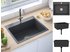 vidaXL Handgemachte Einbauspüle Edelstahl 55 x 44 x 20 cm schwarz (51511)