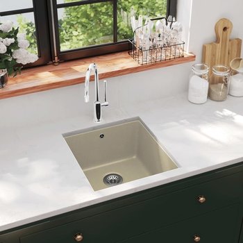 vidaXL Granitsp&uuml;le Einzelbecken 42 cm beige