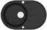 vidaXL Granitspüle Einzelbecken oval schwarz