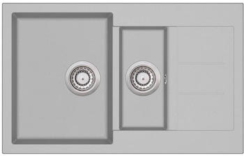 vidaXL Granitspüle Doppelbecken 80 cm grau