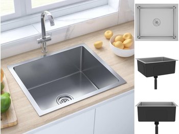 vidaXL Handmade Kitchen Sink Stainless Steel silver (51502)