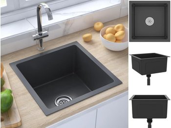 vidaXL Handmade Kitchen Sink Stainless Steel (51500) black