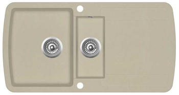 vidaXL Granite Kitchen Sink Double Basin 96 x 50 x 31 cm beige (144854)