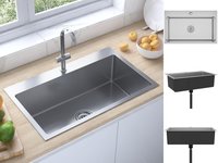 vidaXL Handgemachte Einbausp&uuml;le Edelstahl
